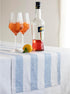36 Inches 100% 14 36 Inch Summer, Solino Home Linen Table Runner - Cabana Stripe Pure Linen Sky Blue and White Table
