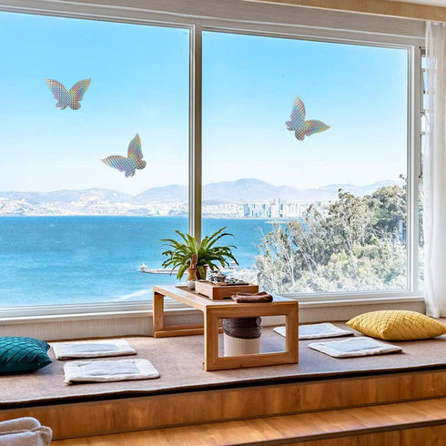 Anti-Collision Window Stickers for Birds, Glass Decals Clings to Stop Bird Strikes, 16 Pieces Butterfly