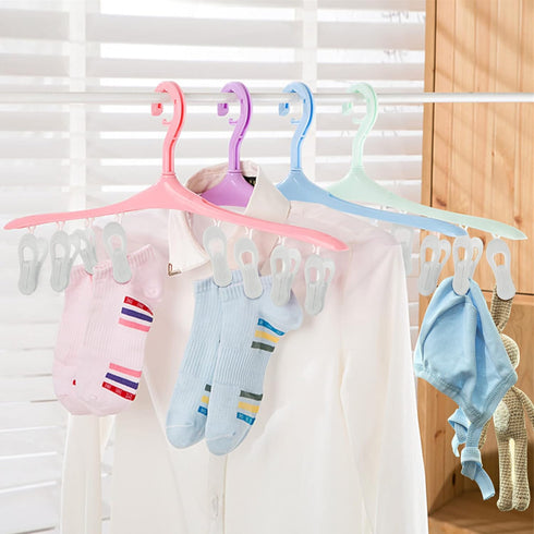 Hanger Clips 30 Pack - Multi-Purpose Finger Clips for Plastic Clothes Hangers, White