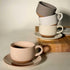 8oz Set 4 Mora Ceramics Cappuccino Mug of - Ceramic Coffee Cups with Saucers - Microwave and Dishwasher Safe, Perfect