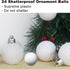 Set of 24pcs White 2.5" Shatterproof Christmas Balls Ornaments for Holiday, Birthday, Halloween, Wedding Decorations