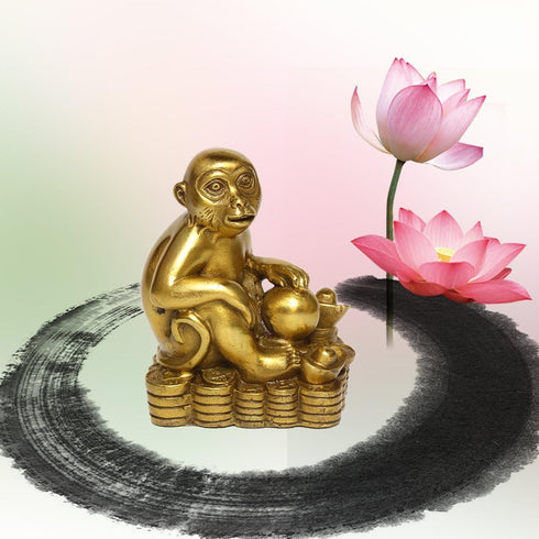 BRABUD Chinese Handmade Zodiac Brass Monkey Statue, Home Decor Collectibles Figurine BS050
