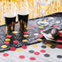 Glitter Confetti Circles Table Decoration, Wedding Party Decoration, 1.2’’ Diameter (Gold Glitter, Black, Red, 300pc)