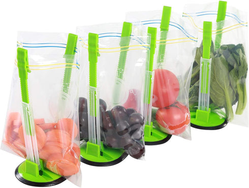 Baggy Rack - Pack of 2 Bag Holder for Plastic Bags, No-hands Food Storage Bag Holders