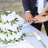 Dicunoy 2 PCS Wedding Cake Knife and Server Set, Vintage Engraved Cake Cutter for Birthday Party