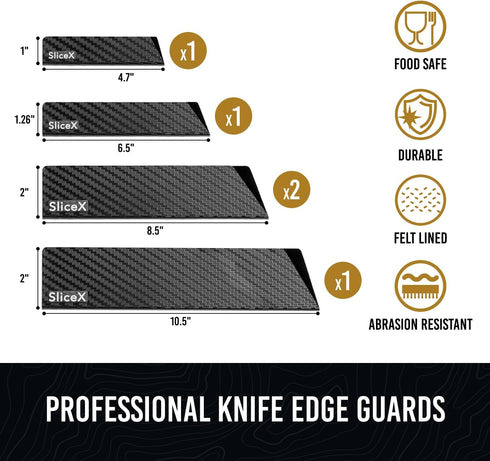 Premium Knife Sheaths for Kitchen Knives 4"-10" Sizes | Universal Knife Edge Guards Set - BPA-Free Knife Cover Guards | Non-toxic and Food Safe (5 Pcs)