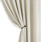 Treatmentex Pompom Window Curtain Panels, Natural 45" Long Ivory Curtain Drapes for Small Windows
