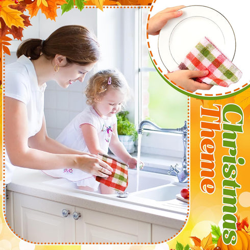 Mindsoft 36 Pcs Thanksgiving Reusable Paper Towels Rolls Washable Bulk Thanksgiving Pumpkin Turkey Kitchen Towels