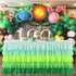 Besutolife Grass Green Hawaiian Table Skirt Tutu for Jungle Party, St. Patrick's Day Luau Tropical Island Decorations