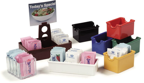 Carlisle FoodService Products Sugar Caddy, Plastic, 20 Packets, Black, Small