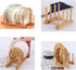 2Pcs Natural Bamboo Slip Drain Dish Rack - Home Kitchen Bamboo Wood Plates Rack for Pans and Cups