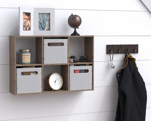 ClosetMaid Mini 6-Cube Desktop Storage: Wall Mount Organizer, Weathered Teak