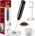 Simple Deluxe Milk Frother, Handheld with Stainless Steel Stand, Battery Operated Whisk for Coffee