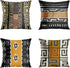 Set of 4 Throw Pillow Covers 20x20 Inch, African Tribal Mud Cloth Inspired Geometric Home Decor Pillowcase