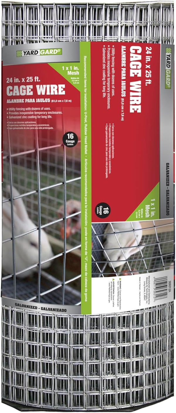 YARDGARD 1 in. Mesh Welded Wire Fence Roll, 24 in. x 25