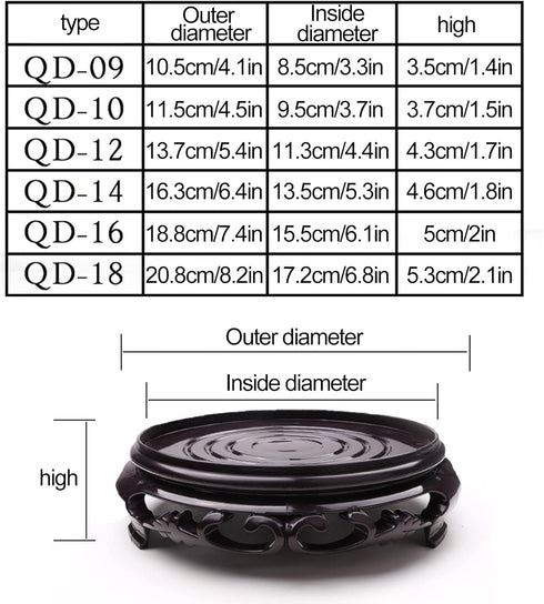 3.7in Counter Hapivida Plant Stand, Round Plant Riser Decorative Display Flower Holder Vase Rack Holder Planter Tray