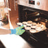 J H Heat Resistant Oven Gloves, EN407 Certified 932 °F, Sky-Blue Shell with Yellow Silicone Coating