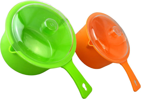 Set of 2 Microwave Saucepan with Lid, 800ml Each, Store Heat and Eat