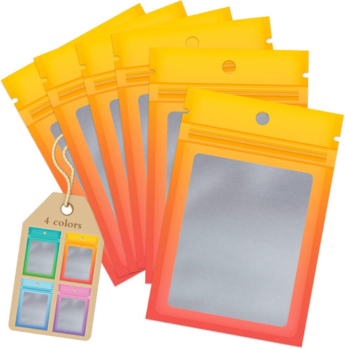 Funfery 100 Pieces Resealable Smell Proof Bags for Food Storage, Clear Mylar Bags for Small Business Packaging