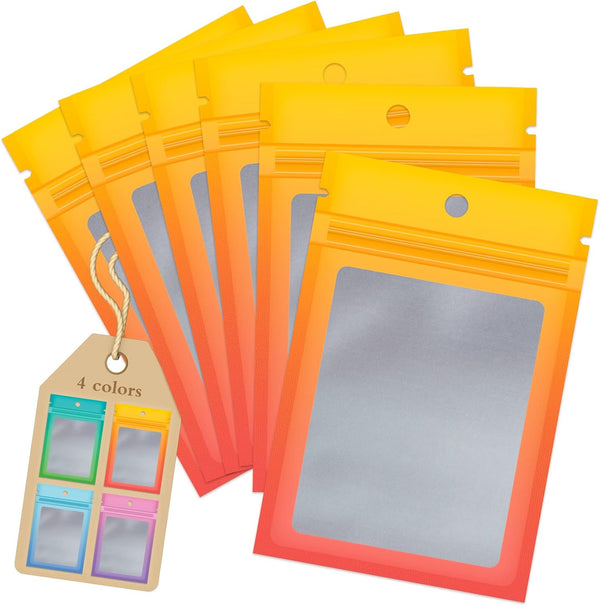 Funfery 100 Pieces Resealable Smell Proof Bags for Food Storage, Clear Mylar Bags for Small Business Packaging