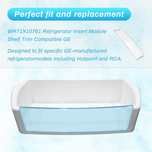 WR71X10761 Clear Fridge Shelf Trim, Compatible with GE Refrigerator Freezer Door Bin/Door Shelf Replacement Part