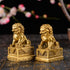 BRABUD 2.8in Fengshui Brass Pair of Fu Foo Dogs Guardian Lion Statues, Housewarming Congratulatory ZD099 Gold