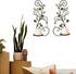 JUCONSIN Set 2, Wall Sconces Candle Holder of Antique White Leaf and Multi-Color Flower Branch Wall Mount Hanging Metal