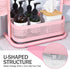 KINGRACK 3 Tier Bathroom Organizer Countertop, Multi-Purpose Makeup Organizer, Rotating Desktop Skincare Tray, Pink