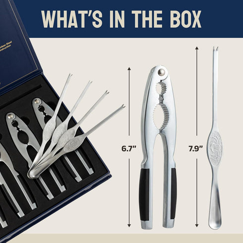 Set 4 Set Premium Crab Leg Crackers and Tools, of Lobster Crackers & Stainless Steel Lobster Picks, Crab Crackers