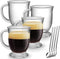 Mfacoy Glass Coffee Mugs Set of 4, Clear Large Coffee Mug 15