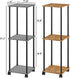 3 HAYOFAMY Tier Tall Plant Stand Indoor with Wheels, Movable Plant Shelf Metal Wood Multiple, Flower Pot Holder