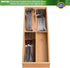 Bamboo Silverware Drawer Organizer, Small Kitchen Utensil Tray Holder for Spoons, Forks, Knives, Family of 2-4