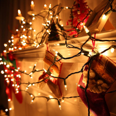 12.5ft 50 Count Bulb Toodour Clear Christmas Lights, Incandescent Indoor Outdoor String Lights, UL Certified