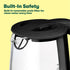 BELLA 1.7 Liter Glass Electric Kettle, Quickly Boil 7 Cups of Water, Auto Shut-Off, Black