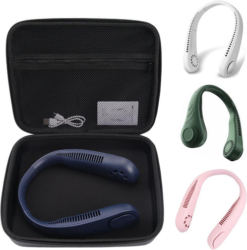 maitexi Neck Hanging Fan Travel Case for Rechargeable Personal Fans, USB Rechargeable Fan Storage Box (Case Only)