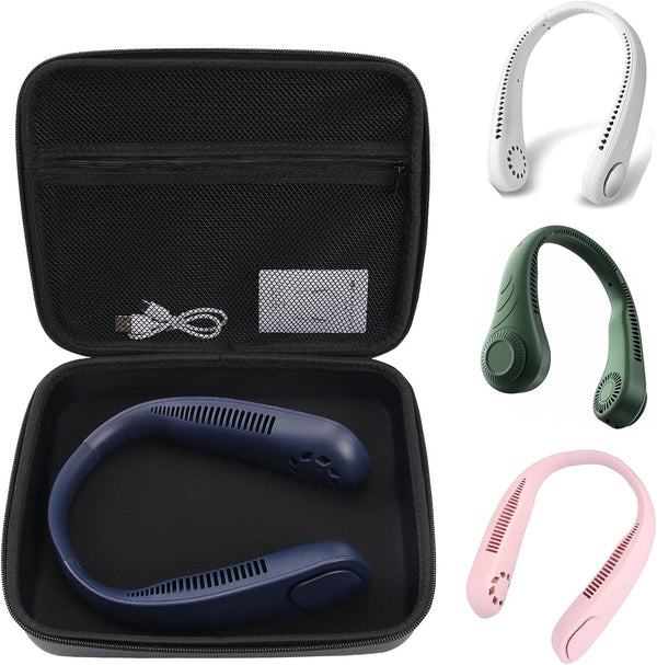 maitexi Neck Hanging Fan Travel Case for Rechargeable Personal Fans, USB Rechargeable Fan Storage Box (Case Only)