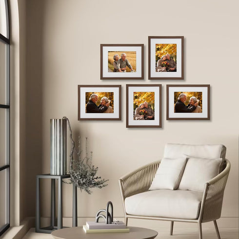 8x10 5x7 8x10 Display,Walnut,1 Pack Boarding Picture Frame,Display photo with Mat or picture without,Photo Frame