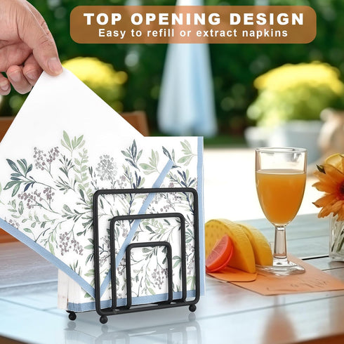 Napkin Holder for Table, Modern Metal Black Napkin Holders for Kitchen Dining Tables & Countertops