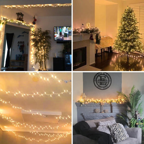 Brillarlights 50 Count, 13ft Christmas Lights Clear White Incandescent Mini String Lights Plug in Warm White with White