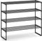 SONGMICS Shoe Rack, 4-Tier Shoe Organizer, Metal Storage Shelf, Upright or Upside