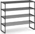 SONGMICS Shoe Rack, 4-Tier Shoe Organizer, Metal Storage Shelf, Upright or Upside