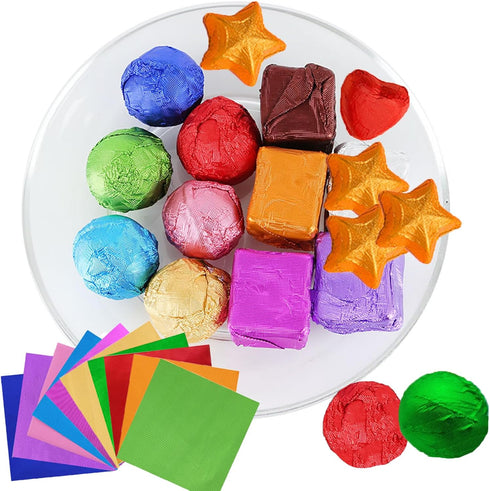 100PCS Rose Foil Candy Wrappers, 4 x 4 Inch for Chocolate Bar Wrappers, DIY Candies, Cake