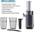 Elite Gourmet Masticating Juicer Machines - 12-inch Cold Press Juicer for Vegetables and Fruits, Easy to Clean