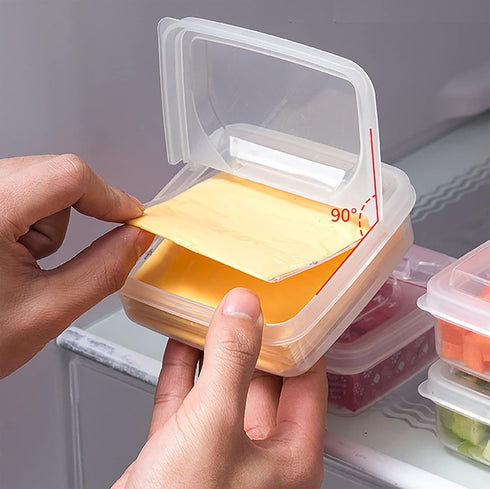 WonLiq 2 Pack-Plastic Sliced Cheese Storage Containers with lids Airtight Keeps Cheese Fresh and Delicious Cheese