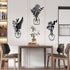 Zzbakress 3 Pcs Black Metal Flowers and Vases Wall Decoration - Minimalist Art Wall Sculpture for Living Room