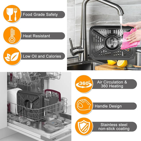 GWY Air Fryer Grill Pan - Replacement Crisper Plate for Ninja Foodi AD350CO DZ401 DZ550, Dishwasher Safe