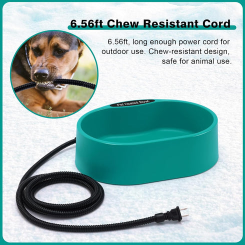 125OZ Frozen Heated Water Bowl for Chicken, Large Capacity Poultry Water Heater for Hens Turkey Goose Duck Pigeon