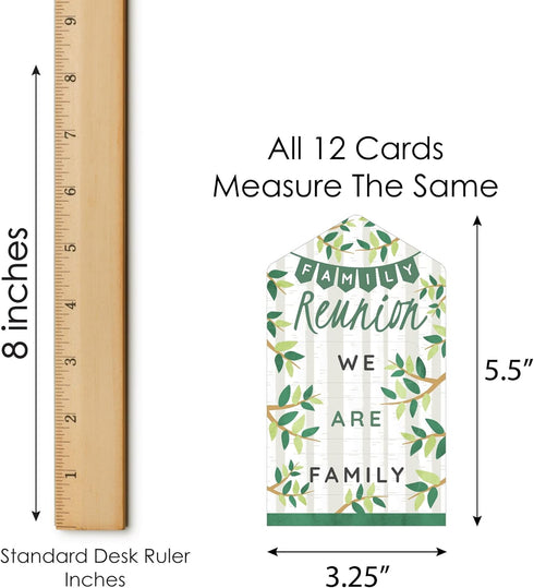 Big Dot of Happiness Family Tree Reunion - Family Gathering Party Game Pickle Cards - Set of 12 Conversation Starters
