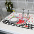 Summer Gnomes Dish Drying Mat 18x24 Inch, Watermelon Fruit Buffalo Plaid Absorbent Kitchen Dry Mats for Sink