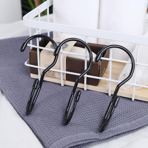 JOHOUSE 14PCS Purse Hanger for Closet - Large Size Closet Rod Hooks Black Vinyl Coated Bag Hanger Organizer Hooks